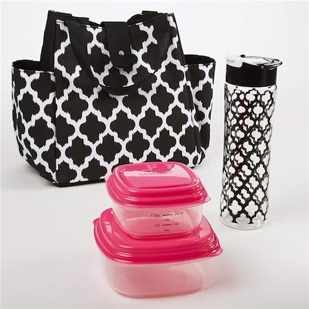 Medport Medport 989FF456 Insulated Designer Lunch Bag Kit with Fresh Selects Container Set & Patterned Water Bottle 989FF456